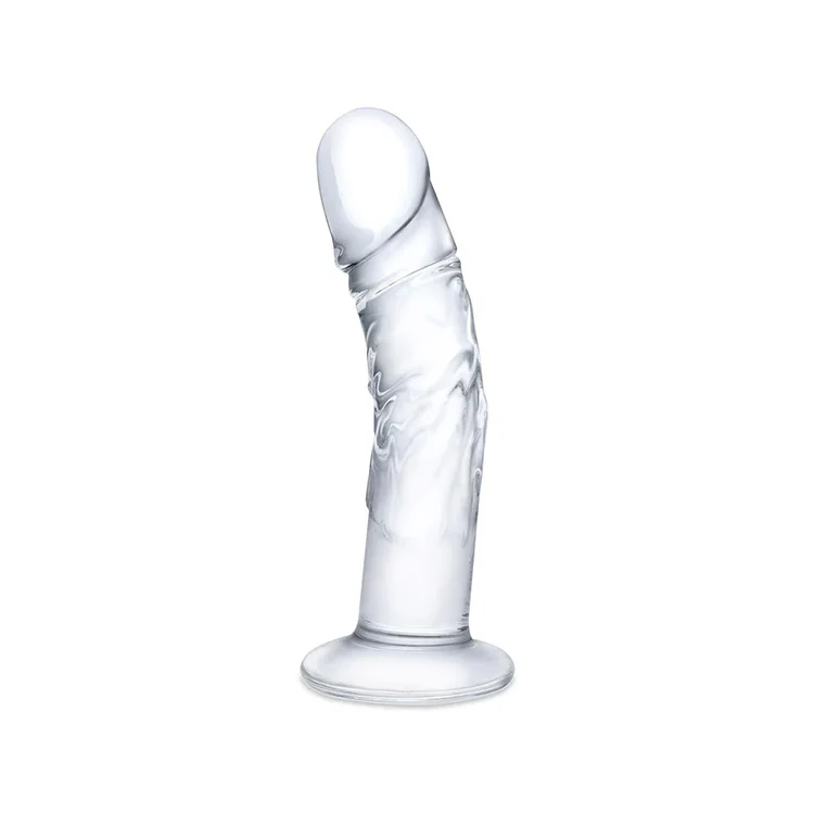 1064-7-curved-realistic-glass-dildo-1.webp 7" Curved Realistic Glass Dildo
