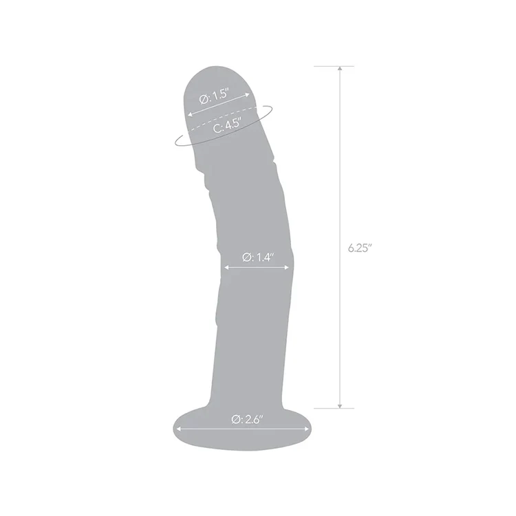 7" Curved Realistic Glass Dildo