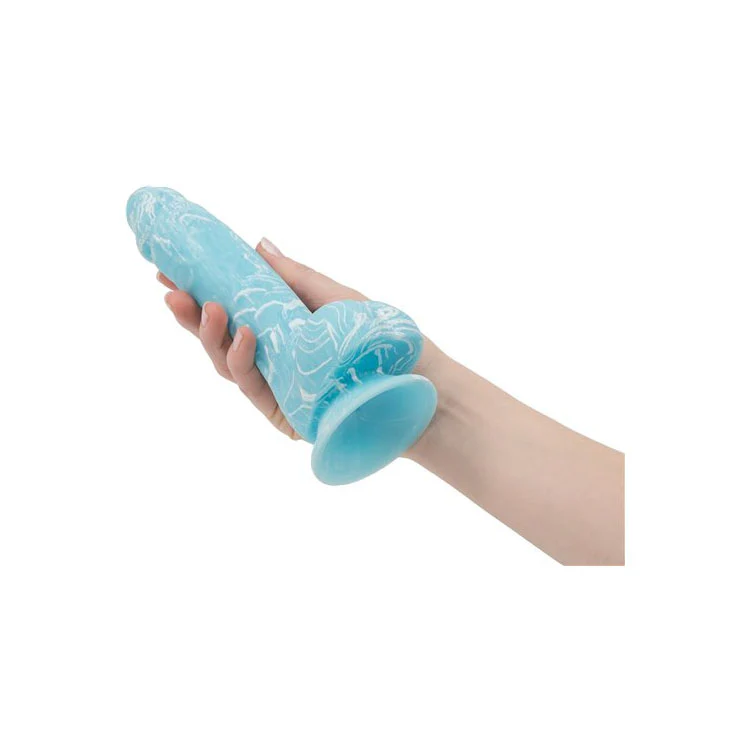 1741-blue-swirl-glow-in-the-dark-7.5-dildo-5.webp Blue Swirl Glow in the Dark 7.5" Dildo