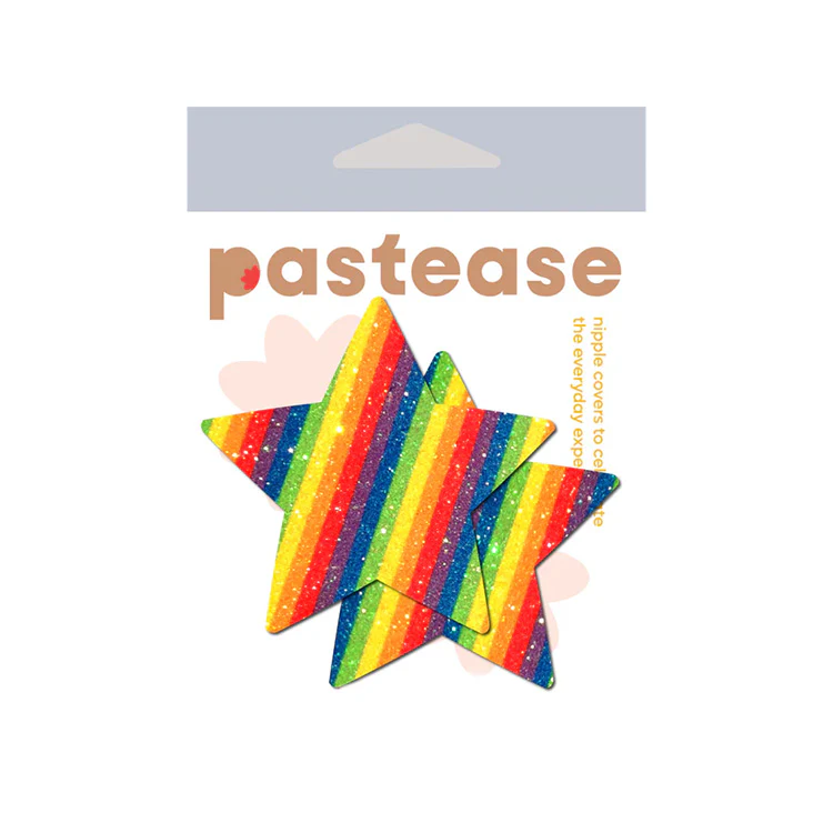Glittering Double Rainbow Star Pasties