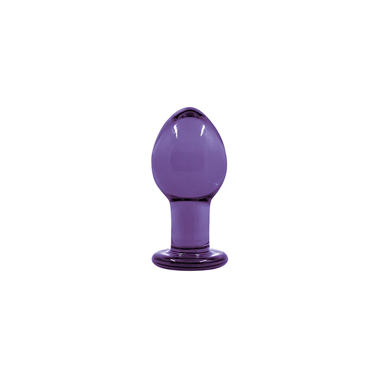 Crystal Glass Purple Medium Butt Plug