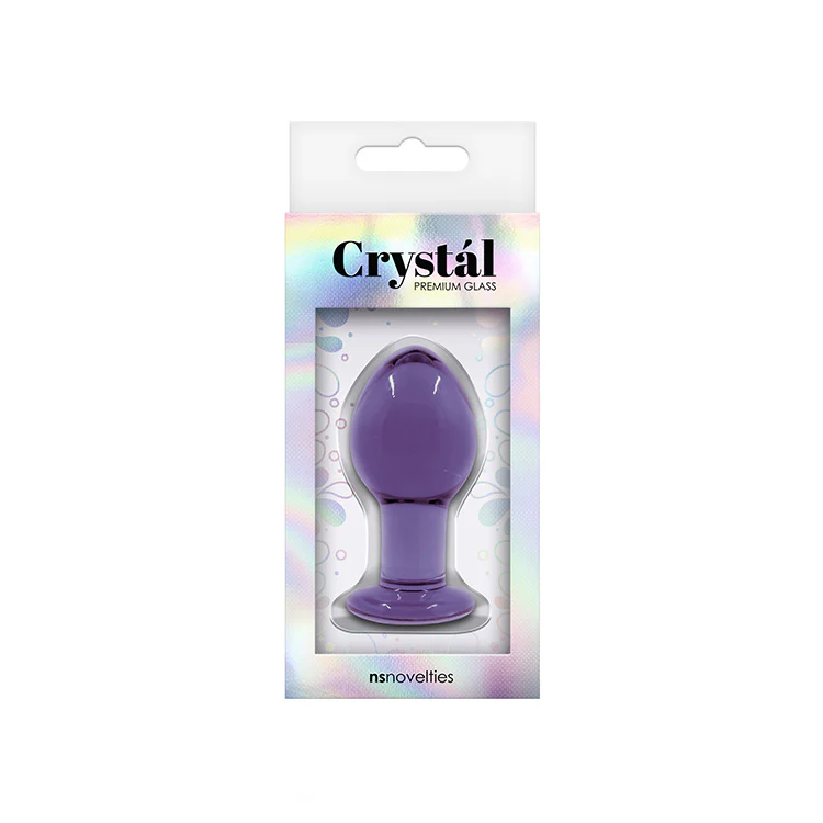 Crystal Glass Purple Medium Butt Plug