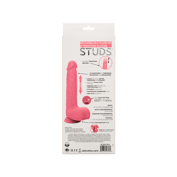 Studs Rumbling & Thrusting 7in Dildo