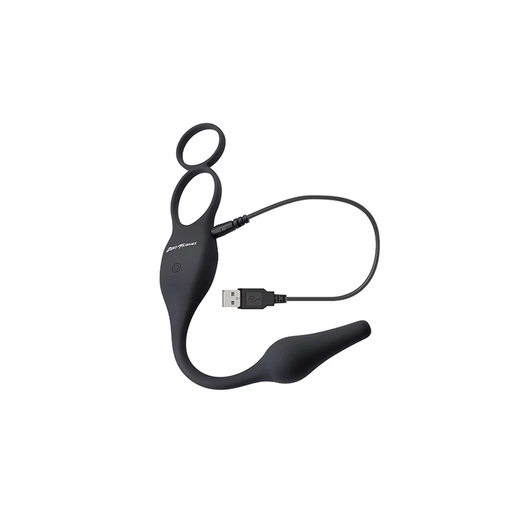 Plug & Tug Vibrating Cock Ring Butt Plug