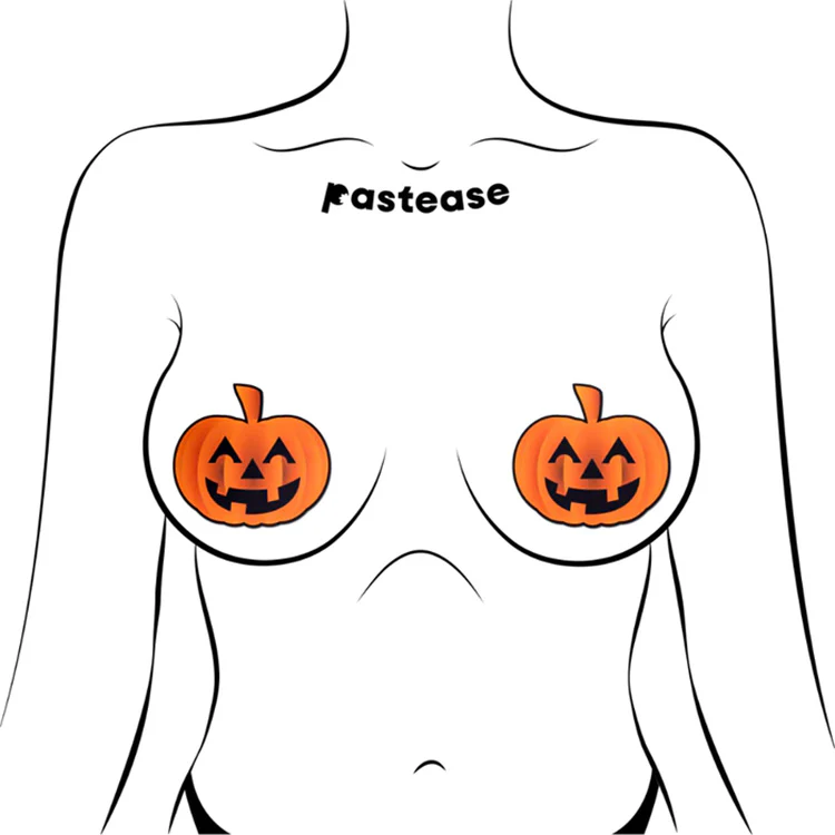 Spooky Jack O' Lantern Nipple Pasties