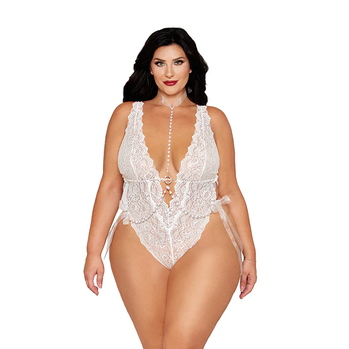 2560-bridal-lace-teddy-with-removable-pearl-harness-5.webp Bridal Lace Teddy with Removable Pearl Harness