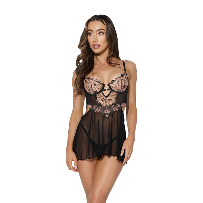 2812-nova-blacklight-lace-babydoll-g-string-set-1.webp Nova Blacklight Lace Babydoll & G-String Set