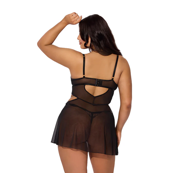 2812-nova-blacklight-lace-babydoll-g-string-set-4.webp Nova Blacklight Lace Babydoll & G-String Set