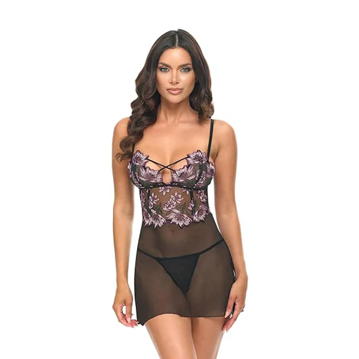 2924-adela-floral-sheer-babydoll-1.webp Adela Floral Sheer Babydoll
