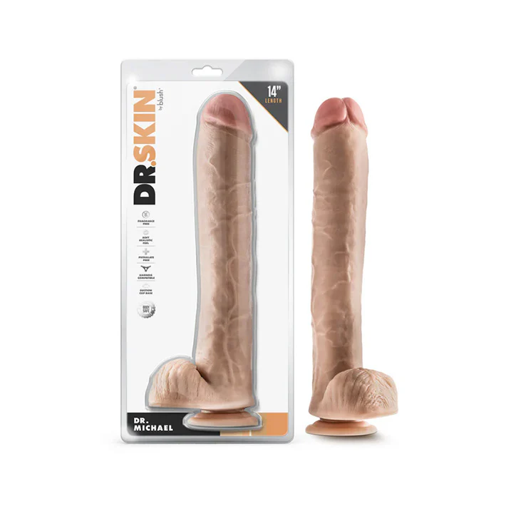 Dr. Michael 14in Dildo with Suction Cup & Balls