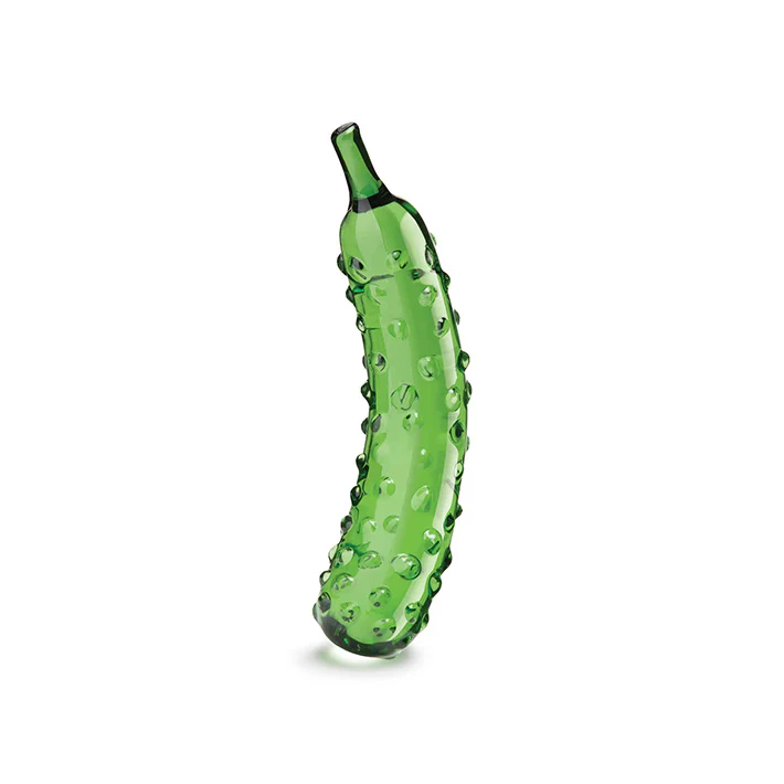 Caressing Cucumber 8.25in Glass Dildo