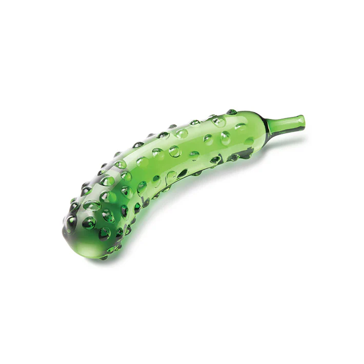 Caressing Cucumber 8.25in Glass Dildo