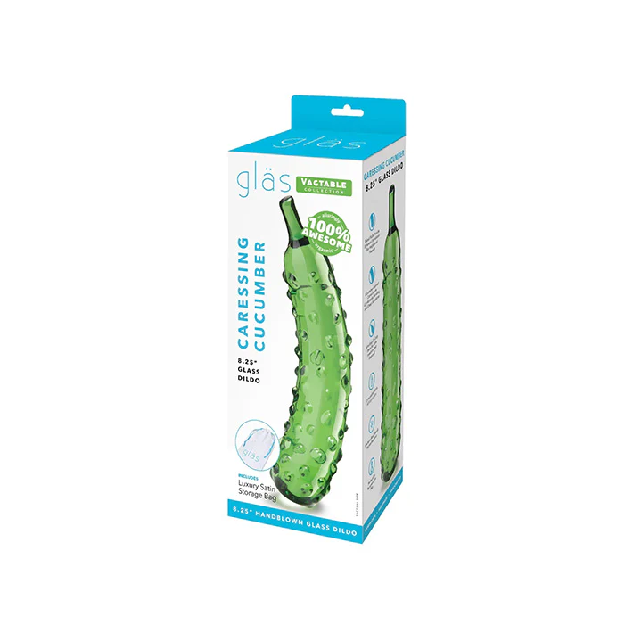 Caressing Cucumber 8.25in Glass Dildo