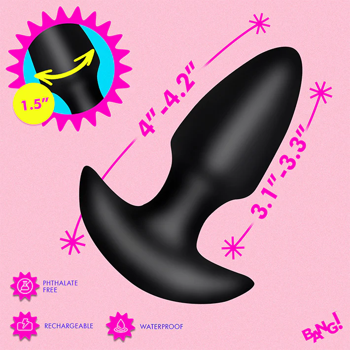 3353-bang-remote-controlled-thrusting-vibrating-silicone-butt-plug-3.webp Bang! Remote Controlled Thrusting & Vibrating Silicone Butt Plug