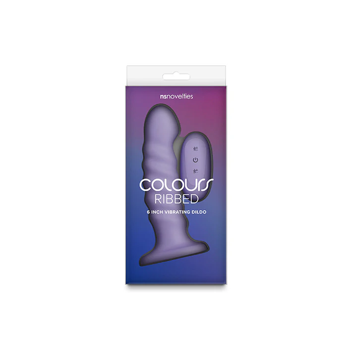 Colours Ribbed 6in Vibrating Silicone Dildo
