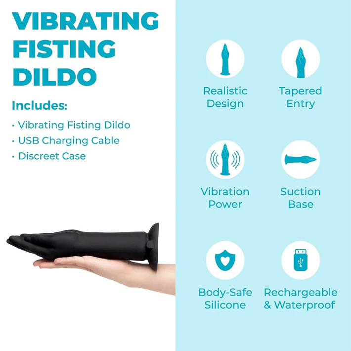 b-Vibe 10.5in Vibrating Hand Fisting Dildo with Suction Base