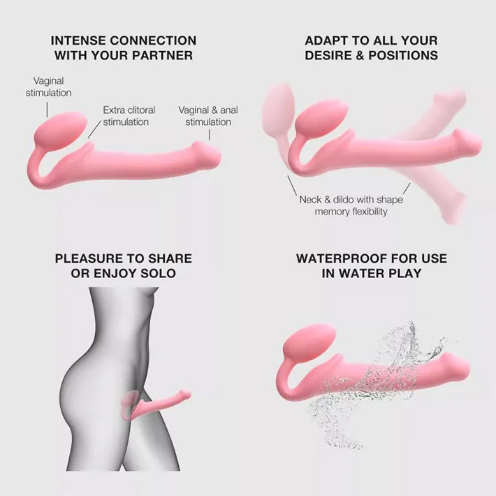 Strap-On-Me Semi-Realistic Bendable Strapless Strap-On