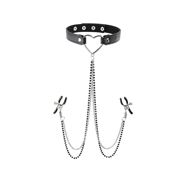 3925-amor-collar-with-nipple-clamps-1.webp Amor Collar with Nipple Clamps