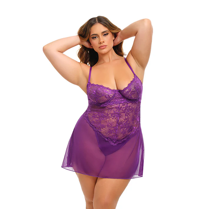 Sabrina Lace Babydoll & G-String