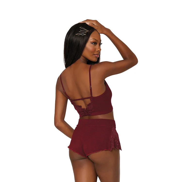 Rib Knit Bralette & Shorts Sleepwear Set