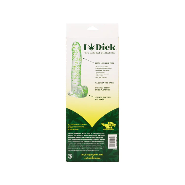 The Naughty Bits I Leaf Dick Glow In The Dark Weed Dildo