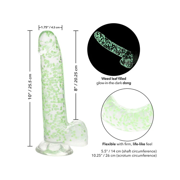 The Naughty Bits I Leaf Dick Glow In The Dark Weed Dildo