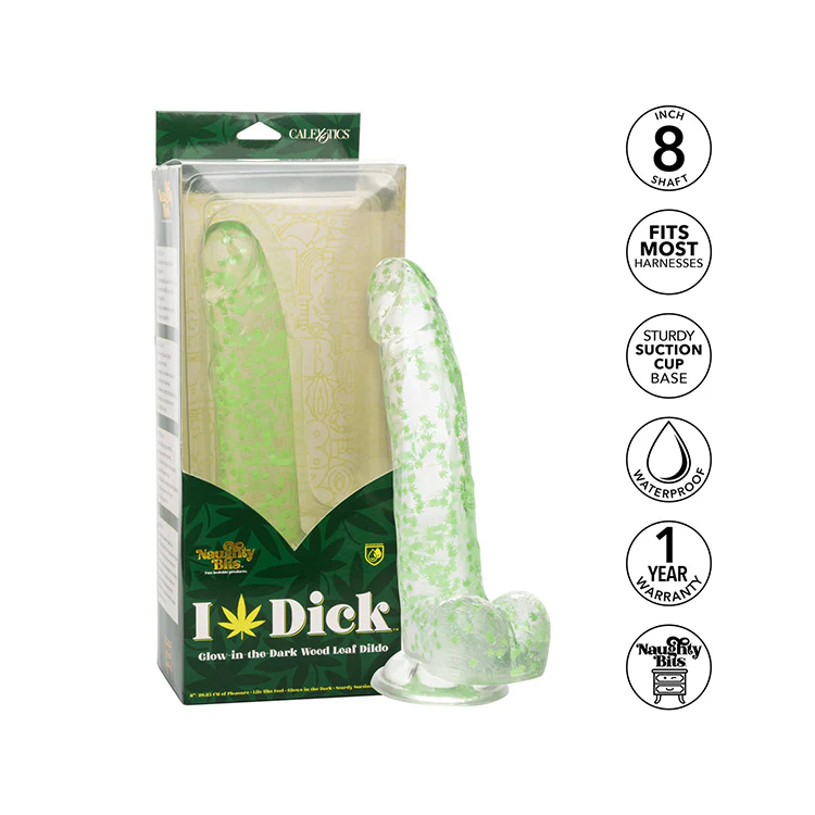 The Naughty Bits I Leaf Dick Glow In The Dark Weed Dildo