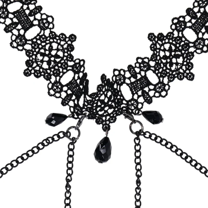 Lace Collar with Nipple Ties