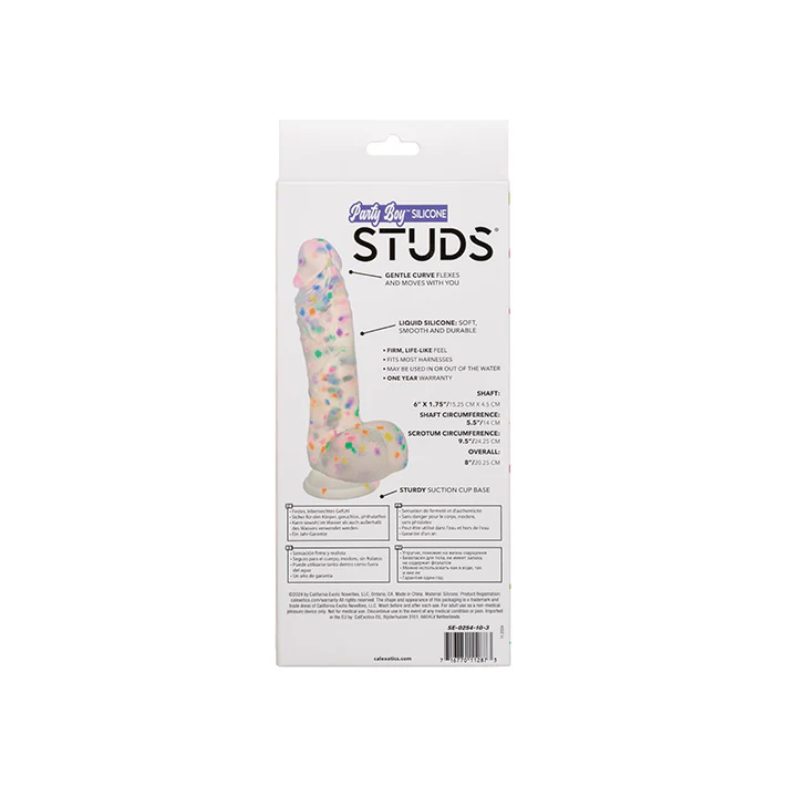 Studs Party Boy 6in Confetti Dildo
