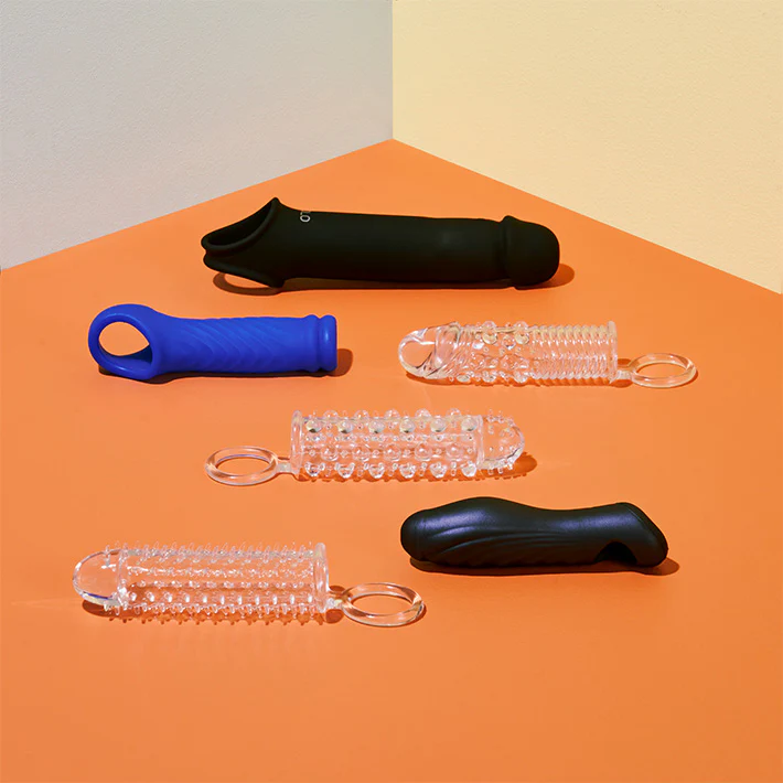 3pc Textured Penis Extension Set